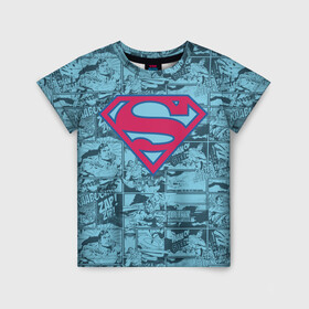 Детская футболка 3D с принтом Man of steel , 100% гипоаллергенный полиэфир | прямой крой, круглый вырез горловины, длина до линии бедер, чуть спущенное плечо, ткань немного тянется | Тематика изображения на принте: man | steel | superman | vdzajul | супермен | супермэн