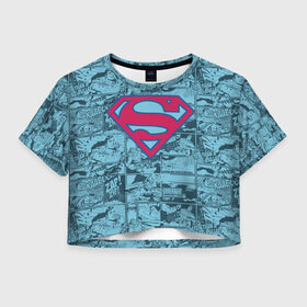 Женская футболка Crop-top 3D с принтом Man of steel , 100% полиэстер | круглая горловина, длина футболки до линии талии, рукава с отворотами | man | steel | superman | vdzajul | супермен | супермэн
