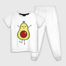 Детская пижама хлопок с принтом Милое авокадо , 100% хлопок |  брюки и футболка прямого кроя, без карманов, на брюках мягкая резинка на поясе и по низу штанин
 | авокадо | милое