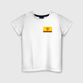 Детская футболка хлопок с принтом Чувашская Республика , 100% хлопок | круглый вырез горловины, полуприлегающий силуэт, длина до линии бедер | 21 регион | герб | республика | чувашия