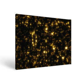 Холст прямоугольный с принтом Золотые звёзды , 100% ПВХ |  | Тематика изображения на принте: блеск | звёзды | золото | ночь | сияние | темнота | черный