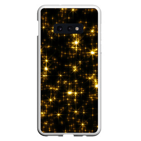 Чехол для Samsung S10E с принтом Золотые звёзды , Силикон | Область печати: задняя сторона чехла, без боковых панелей | блеск | звёзды | золото | ночь | сияние | темнота | черный