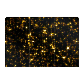 Магнитный плакат 3Х2 с принтом Золотые звёзды , Полимерный материал с магнитным слоем | 6 деталей размером 9*9 см | Тематика изображения на принте: блеск | звёзды | золото | ночь | сияние | темнота | черный