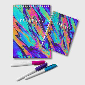 Блокнот с принтом PARAMORE , 100% бумага | 48 листов, плотность листов — 60 г/м2, плотность картонной обложки — 250 г/м2. Листы скреплены удобной пружинной спиралью. Цвет линий — светло-серый
 | Тематика изображения на принте: paramore | rock | twilight | парамор | рок | сумерки | хейли уильямс