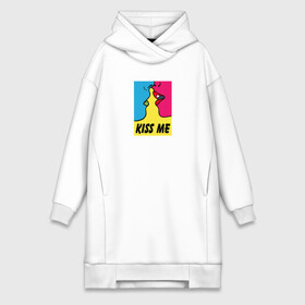 Платье-худи хлопок с принтом Kiss Me ,  |  | casual | color | colors | kiss | kiss me | kissing | love | pop art | popart | в стиле | комикс | комиксов | люблю | любовь | меня | модная | модный | поп арт | поп арта | поцелуй | разноцветный | цвета | цветной | целовать | 