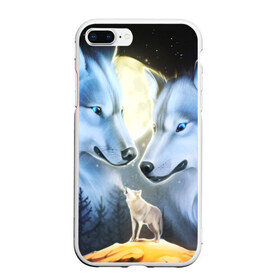 Чехол для iPhone 7Plus/8 Plus матовый с принтом ВОЛК В НОЧИ(D) , Силикон | Область печати: задняя сторона чехла, без боковых панелей | wolf | волк | волки | волчица | животные | одинокий волк