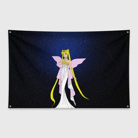 Флаг-баннер с принтом Принцесса Серенити , 100% полиэстер | размер 67 х 109 см, плотность ткани — 95 г/м2; по краям флага есть четыре люверса для крепления | Тематика изображения на принте: bunny | luna | princess | sailormoon | serenity | stars | tsukino | usagi | wings | ангел | девушка | детские | звездная | звезды | королева | корона | космические | крылья | луна | любовь | малышка | радуга | сейлормун | токио | усаги