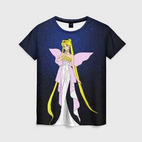 Женская футболка 3D с принтом Принцесса Серенити , 100% полиэфир ( синтетическое хлопкоподобное полотно) | прямой крой, круглый вырез горловины, длина до линии бедер | bunny | luna | princess | sailormoon | serenity | stars | tsukino | usagi | wings | ангел | девушка | детские | звездная | звезды | королева | корона | космические | крылья | луна | любовь | малышка | радуга | сейлормун | токио | усаги