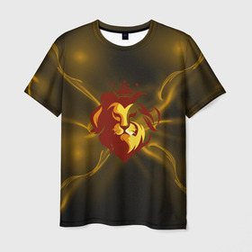 Мужская футболка 3D с принтом King Lion , 100% полиэфир | прямой крой, круглый вырез горловины, длина до линии бедер | king | lion | trand | король | лев | потерялся
