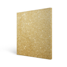 Холст квадратный с принтом Золотой песок , 100% ПВХ |  | блеск | блёстки | золото | песок | розовое золото | розовый | сияние | стразы