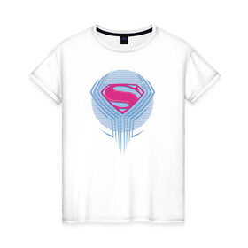 Женская футболка хлопок с принтом Superman , 100% хлопок | прямой крой, круглый вырез горловины, длина до линии бедер, слегка спущенное плечо | justice league movie (2017) | superman | vdpartat | знак | лига справедливости | логотип | супермен