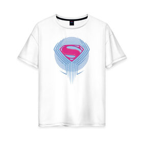 Женская футболка хлопок Oversize с принтом Superman , 100% хлопок | свободный крой, круглый ворот, спущенный рукав, длина до линии бедер
 | justice league movie (2017) | superman | vdpartat | знак | лига справедливости | логотип | супермен