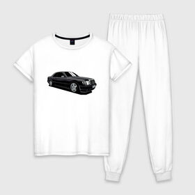 Женская пижама хлопок с принтом Mercedes C124 , 100% хлопок | брюки и футболка прямого кроя, без карманов, на брюках мягкая резинка на поясе и по низу штанин | 124 кузов | a124 | amg | benz | brabus | c124 | drawing | fan | legend | legendary | luxury | mercedes | owner | s124 | tuned | w124 | амг | бамбус | брабус | владелец | кузов | легенда | легендарный | люксовая | люксовый | машина | мерс | м