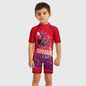 Детский купальный костюм 3D с принтом Justice League , Полиэстер 85%, Спандекс 15% | застежка на молнии на спине | batman | flesh | justice league movie | superman | vdpartat | бетмен | лига справедливости | супермен | флеш