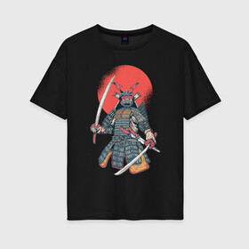 Женская футболка хлопок Oversize с принтом Samurai , 100% хлопок | свободный крой, круглый ворот, спущенный рукав, длина до линии бедер
 | akira | empire | ghost of tsushima | japan | japanese | jin sakai | kurosava | kurosawa | mongol | samurai | верность | дзин сакай | империя | куросава | монголы | монгольская | призрак | призраки | самурай | тсусимы | хан | ханство | хотун