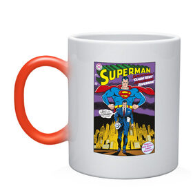 Кружка хамелеон с принтом Clark Kent , керамика | меняет цвет при нагревании, емкость 330 мл | man | steel | superman | vdzajul | супермен | супермэн