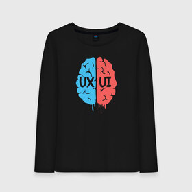 Женский лонгслив хлопок с принтом UX UI Brain , 100% хлопок |  | cmyk | design | designer | illustrator | photoshop | rgb | дезигнер | дизайн | дизанер | ргб