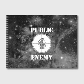 Альбом для рисования с принтом PUBLIC ENEMY , 100% бумага
 | матовая бумага, плотность 200 мг. | public enemy | rap | музыка | паблик энеми | рэп