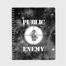 Тетрадь с принтом PUBLIC ENEMY , 100% бумага | 48 листов, плотность листов — 60 г/м2, плотность картонной обложки — 250 г/м2. Листы скреплены сбоку удобной пружинной спиралью. Уголки страниц и обложки скругленные. Цвет линий — светло-серый
 | public enemy | rap | музыка | паблик энеми | рэп