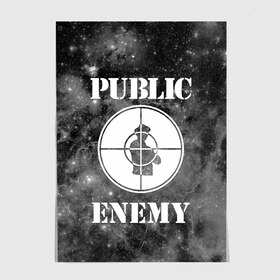 Постер с принтом PUBLIC ENEMY , 100% бумага
 | бумага, плотность 150 мг. Матовая, но за счет высокого коэффициента гладкости имеет небольшой блеск и дает на свету блики, но в отличии от глянцевой бумаги не покрыта лаком | Тематика изображения на принте: public enemy | rap | музыка | паблик энеми | рэп