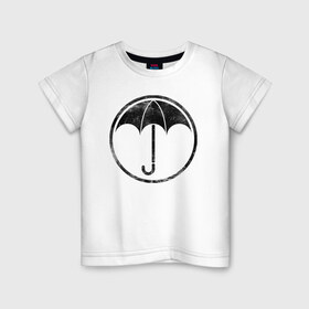 Детская футболка хлопок с принтом The Umbrella Academy , 100% хлопок | круглый вырез горловины, полуприлегающий силуэт, длина до линии бедер | the umbrella academy | umbrella | академия амбрелла | амбрелла | герб | зонтик