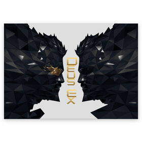 Поздравительная открытка с принтом Deus Ex , 100% бумага | плотность бумаги 280 г/м2, матовая, на обратной стороне линовка и место для марки
 | adam jensen | cyberpunk | deus ex | eidos montreal | games | human revolution | low poly | mankind divided | square enix | адам дженсен | бог из | игры | киберпанк