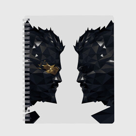 Тетрадь с принтом Deus Ex(спина) , 100% бумага | 48 листов, плотность листов — 60 г/м2, плотность картонной обложки — 250 г/м2. Листы скреплены сбоку удобной пружинной спиралью. Уголки страниц и обложки скругленные. Цвет линий — светло-серый
 | Тематика изображения на принте: adam jensen | cyberpunk | deus ex | eidos montreal | games | human revolution | low poly | mankind divided | square enix | адам дженсен | бог из | игры | киберпанк