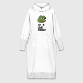 Платье удлиненное хлопок с принтом Green Lives Matter ,  |  | black lives matter | blacklivesmatter | pepe | pepe frog | лягушка пепе | пепе | пеппе