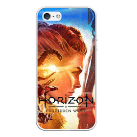 Чехол для iPhone 5/5S матовый с принтом Horizon Forbidden West , Силикон | Область печати: задняя сторона чехла, без боковых панелей | aloy | guerrilla games | horizon forbidden west | hunt | zero dawn | горизонт | запретный запад | игры | нулевой рассвет | охота | элой