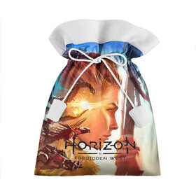 Подарочный 3D мешок с принтом Horizon Forbidden West , 100% полиэстер | Размер: 29*39 см | aloy | guerrilla games | horizon forbidden west | hunt | zero dawn | горизонт | запретный запад | игры | нулевой рассвет | охота | элой