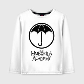 Детский лонгслив хлопок с принтом Академия Амбрелла , 100% хлопок | круглый вырез горловины, полуприлегающий силуэт, длина до линии бедер | the umbrella academy | umbrella | академия амбрелла | амбрелла | герб | зонтик