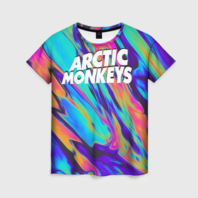Женская футболка 3D с принтом ARCTIC MONKEYS , 100% полиэфир ( синтетическое хлопкоподобное полотно) | прямой крой, круглый вырез горловины, длина до линии бедер | alex turner | arctic monkeys | rock | алекс тернер | арктик манкис | рок