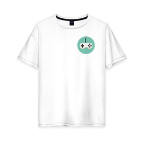 Женская футболка хлопок Oversize с принтом GAME OVER , 100% хлопок | свободный крой, круглый ворот, спущенный рукав, длина до линии бедер
 | game | game over | over | джостик | лого