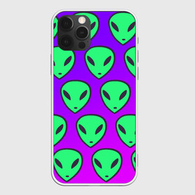 Чехол для iPhone 12 Pro Max с принтом ALIENS , Силикон |  | alien | space | зеленый | космос | нло | пришелец