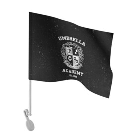 Флаг для автомобиля с принтом Академия Амбрелла , 100% полиэстер | Размер: 30*21 см | the umbrella academy | umbrella | академия амбрелла | амбрелла | герб | зонтик