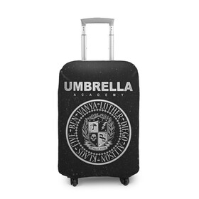 Чехол для чемодана 3D с принтом Академия Амбрелла , 86% полиэфир, 14% спандекс | двустороннее нанесение принта, прорези для ручек и колес | the umbrella academy | umbrella | академия амбрелла | амбрелла | герб | зонтик