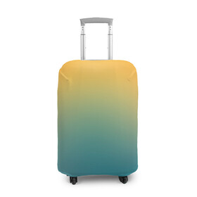 Чехол для чемодана 3D с принтом Мягкий летний градиент , 86% полиэфир, 14% спандекс | двустороннее нанесение принта, прорези для ручек и колес | градиент | для всех | желтый | зеленый | летний | на каждый день | обычный | переход | повседневный | яркий