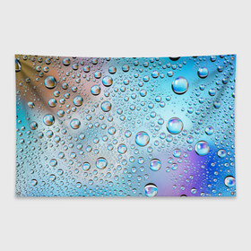 Флаг-баннер с принтом Капли голубой роса стекло вода , 100% полиэстер | размер 67 х 109 см, плотность ткани — 95 г/м2; по краям флага есть четыре люверса для крепления | вода | градиент | для всех | дождь | капли | летний | на каждый день | обычный | окно | поверхность | повседневный | размытость | роса | стекло