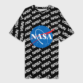 Платье-футболка 3D с принтом NASA ,  |  | logo | logo nasa | nasa | space | америка | арт | космос | лого | лого наса | логотип | логотип наса | наса | спэйс