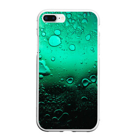 Чехол для iPhone 7Plus/8 Plus матовый с принтом Зеленые капли клетки , Силикон | Область печати: задняя сторона чехла, без боковых панелей | Тематика изображения на принте: биология | вода | градиент | для всех | дождь | капли | клетки | летний | на каждый день | обычный | окно | поверхность | повседневный | размытость | роса | стекло
