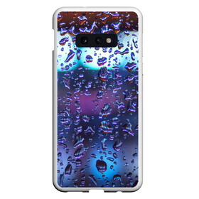 Чехол для Samsung S10E с принтом Капли на стекле макро , Силикон | Область печати: задняя сторона чехла, без боковых панелей | брызги | вода | градиент | дождь | капли | макро | поверхность | повседневный | роса | стекло | текстура