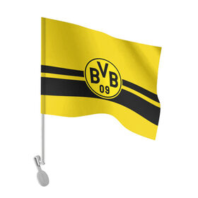 Флаг для автомобиля с принтом BORUSSIA DORTMUND , 100% полиэстер | Размер: 30*21 см | borussia | bundesliga | football | germani | sport | бундеслига | германия | желтый | логотип | спорт | футбол