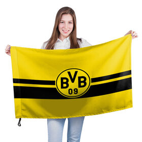 Флаг 3D с принтом BORUSSIA DORTMUND , 100% полиэстер | плотность ткани — 95 г/м2, размер — 67 х 109 см. Принт наносится с одной стороны | borussia | bundesliga | football | germani | sport | бундеслига | германия | желтый | логотип | спорт | футбол