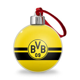 Ёлочный шар с принтом BORUSSIA DORTMUND , Пластик | Диаметр: 77 мм | borussia | bundesliga | football | germani | sport | бундеслига | германия | желтый | логотип | спорт | футбол