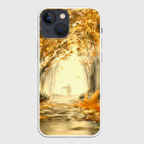 Чехол для iPhone 13 mini с принтом Ghost of Tsushima ,  |  | ghost of tsushima | аллея | арт | деревья | дзин сакай | листья | лужа | осень | самурай | тсусима | тсушима