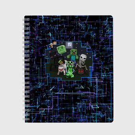 Тетрадь с принтом Minecraft Майнкрафт , 100% бумага | 48 листов, плотность листов — 60 г/м2, плотность картонной обложки — 250 г/м2. Листы скреплены сбоку удобной пружинной спиралью. Уголки страниц и обложки скругленные. Цвет линий — светло-серый
 | craft | creeper | game | mine | minecraft | pixel | roblox | блоки | грифер | игры | квадраты | компьютерная игра | крипер | маинкрафт | майн | майнкравт | майнкрафт | маркус перссон | пиксель | роблокс | шахта