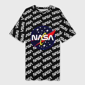 Платье-футболка 3D с принтом NASA ,  |  | logo | logo nasa | nasa | space | америка | арт | космос | лого | лого наса | логотип | логотип наса | наса | спэйс