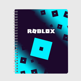 Тетрадь с принтом ROBLOX РОБЛОКС , 100% бумага | 48 листов, плотность листов — 60 г/м2, плотность картонной обложки — 250 г/м2. Листы скреплены сбоку удобной пружинной спиралью. Уголки страниц и обложки скругленные. Цвет линий — светло-серый
 | Тематика изображения на принте: blocks | blox | game | games | logo | minecraft | mobile | online | roblocks | roblox | robux | studio | блоки | игра | игры | квадрат | квадратик | кщидщч | лого | логотип | майнкрафт | онлайн | роблокс | робукс | символ | символы | студия