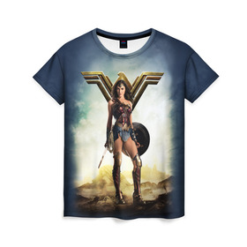 Женская футболка 3D с принтом Wonder Woman , 100% полиэфир ( синтетическое хлопкоподобное полотно) | прямой крой, круглый вырез горловины, длина до линии бедер | justice league movie | vdpartat | wonder woman | знаки | лига справедливости | супер герои | чудо женщина
