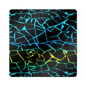 Магнит виниловый Квадрат с принтом НЕОНОВЫЙ ГРАДИЕНТ , полимерный материал с магнитным слоем | размер 9*9 см, закругленные углы | Тематика изображения на принте: геометрия | градиент | лед | молнии | неон | пестрый | полосы | разлом | синий | спортивный | стекло | текстура